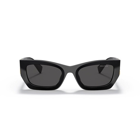 Miu Miu Sunglasses MU 09WS 1ABS0 Black Gold Dark Grey Lens Women Authentic main image 8
